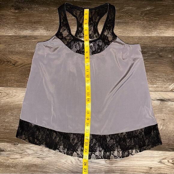 Solemio Gray cami with black lace trim, women’s size medium, - Picture 5 of 8